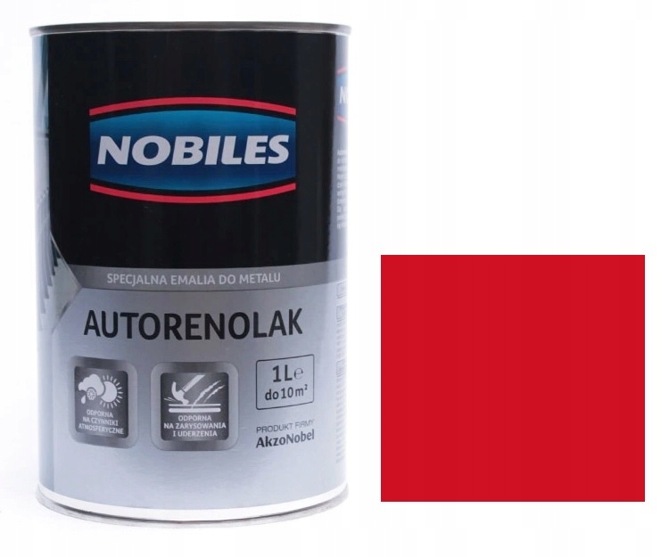 Nobiles Autorenolak F-171 Czerwony 1L Farba Metalu