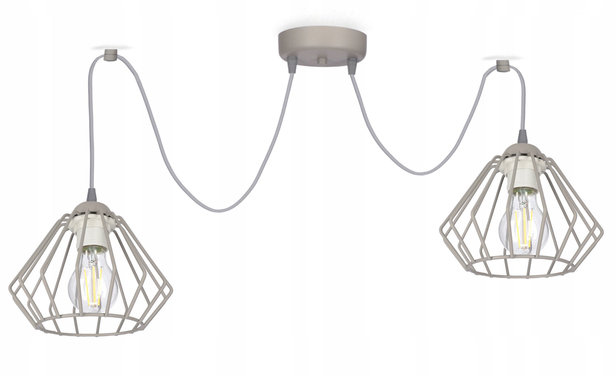 Závěsná stropní lustrová lampa Pajak Wire 2 Šedá stropní lampa do obývacího pokoje