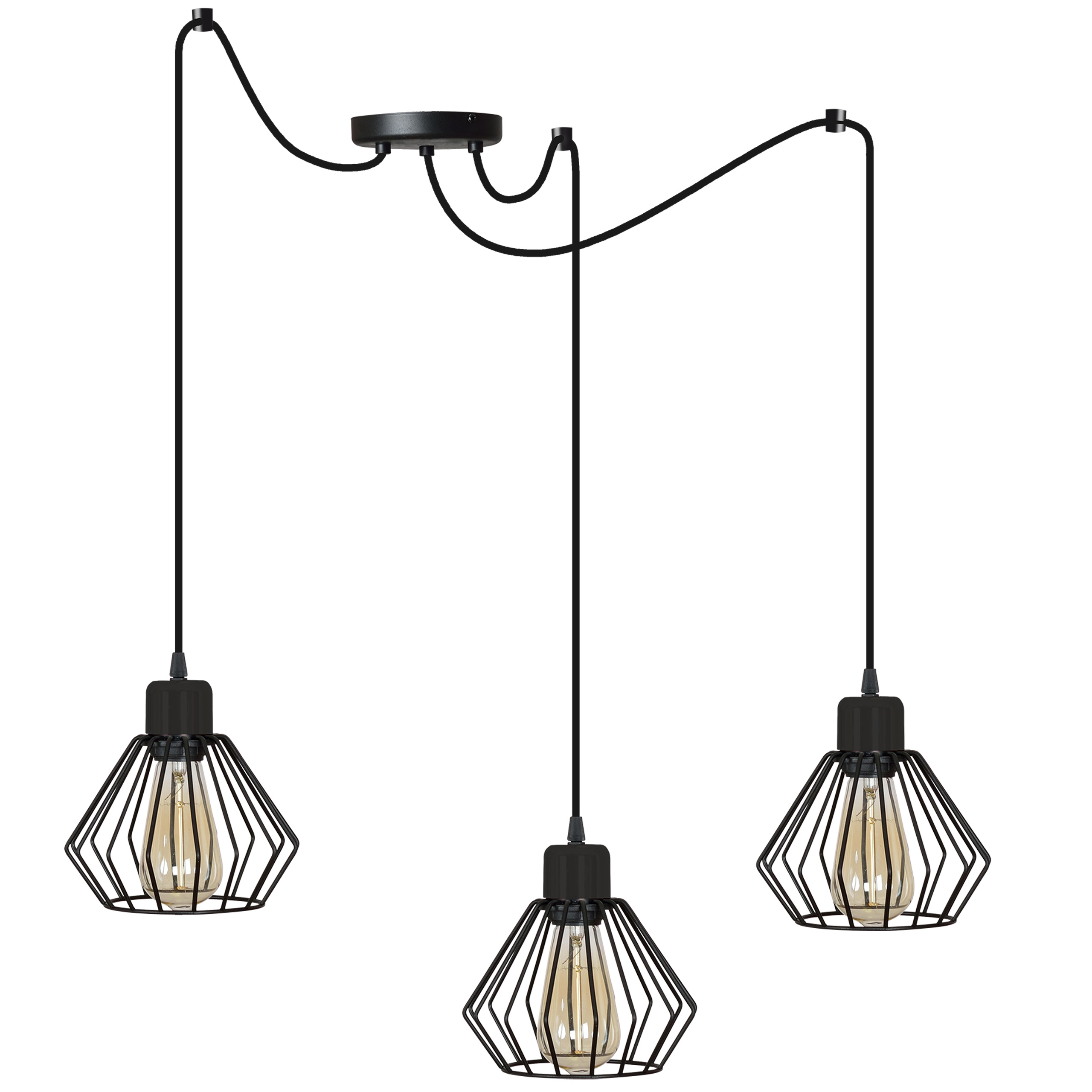 

Lampa Industrialna Druciana Żyrandol Do Salonu Led