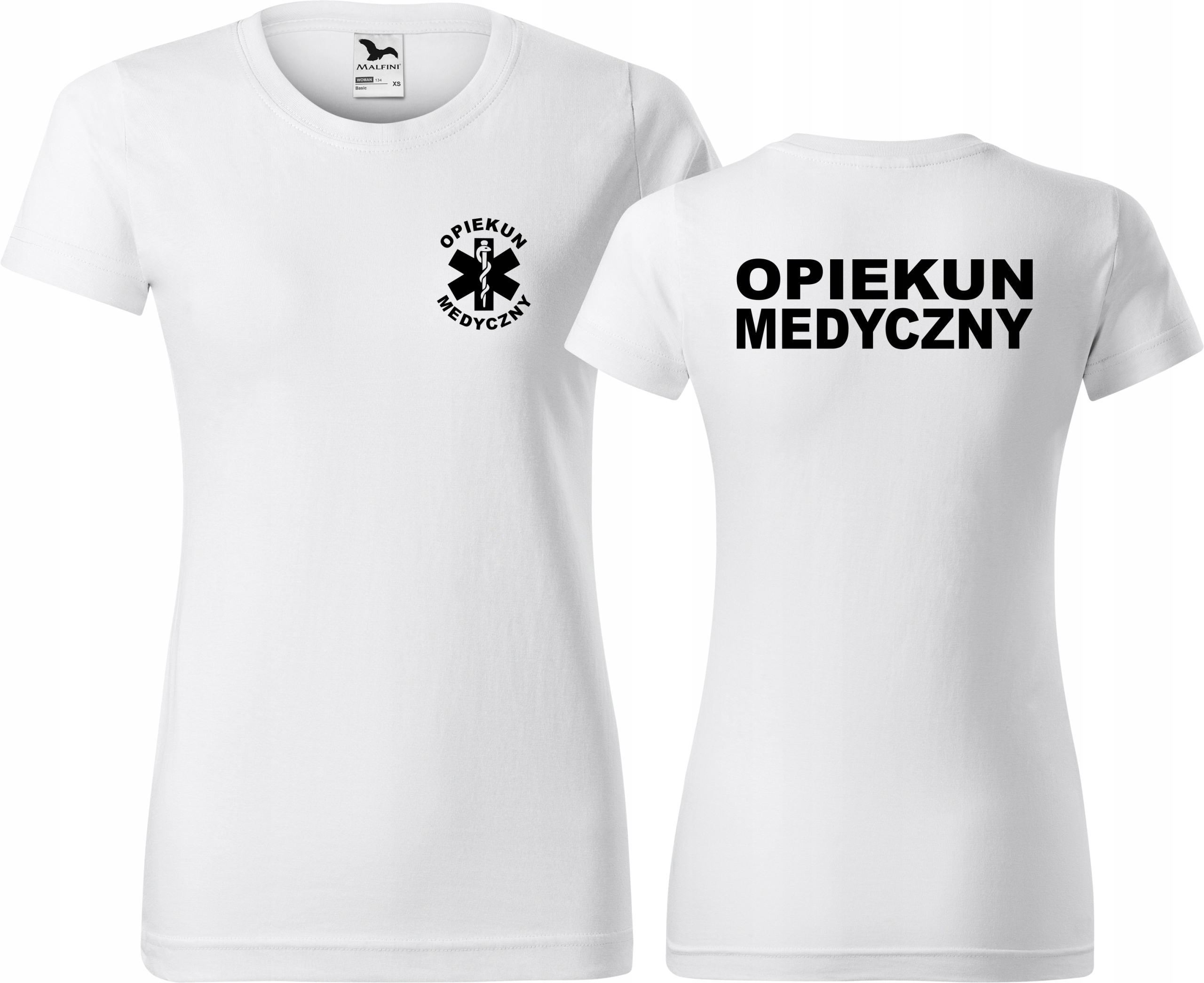 

Damska Koszulka medyczna Opiekun Medyczny Biała