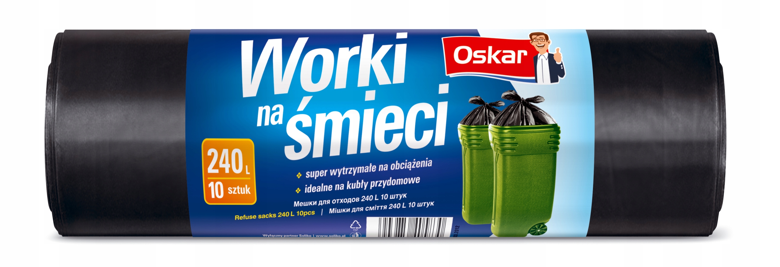 

Worki na śmieci super mocne 240l 10szt Oskar