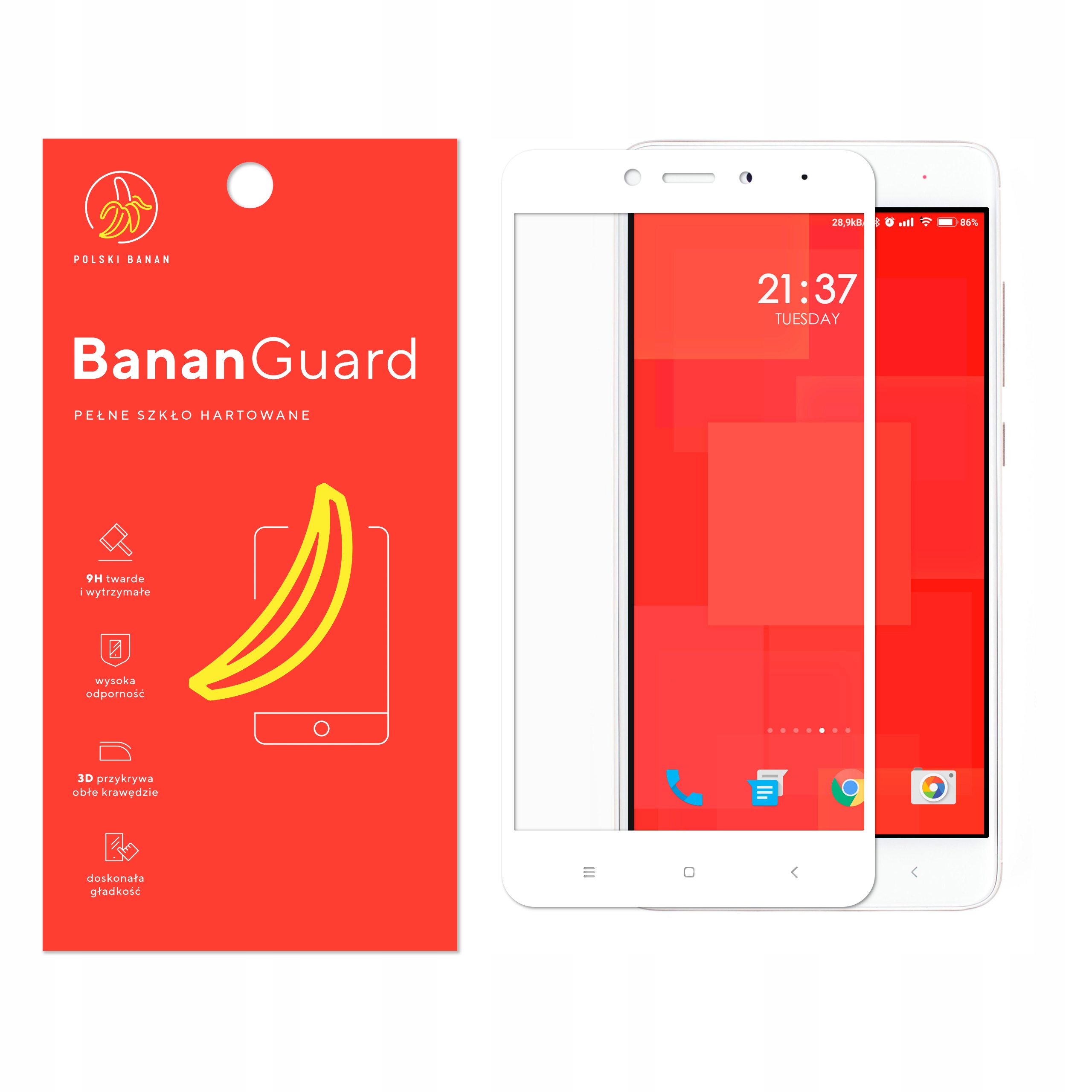 

Szkło Hartowane 3D do Xiaomi Redmi Note 4 Białe