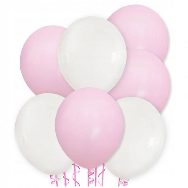 

Balon pastelowy 30 cm różowe i białe 10 sztuk