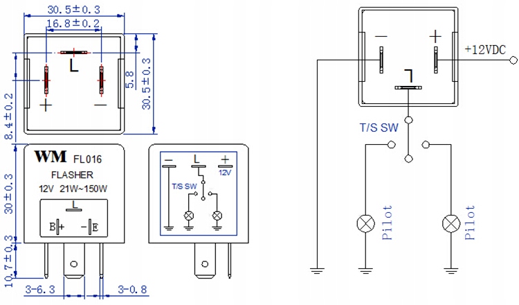 PRZERYWACZ KIERUNKOWSKAZÓW WM FL016 12V 21W-150W Producent inny