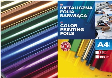 

Metaliczna Folia Kalka Barwiąca A4 100szt Złota