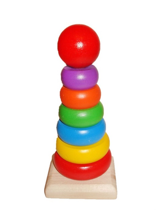 

Drewniana Piramidka Sorter Wieża Tęcza