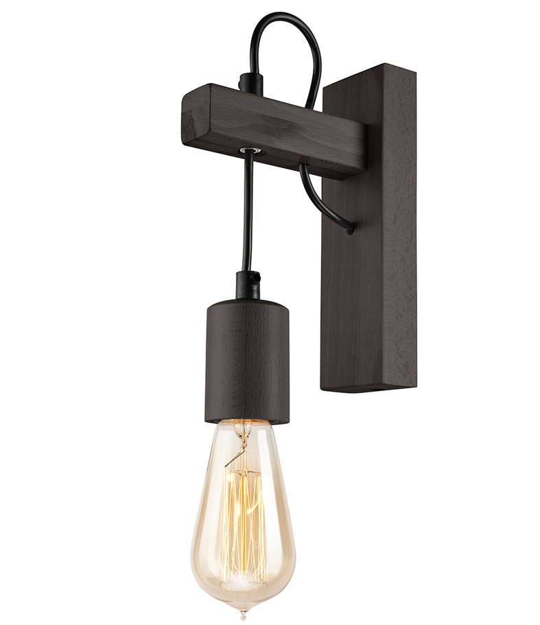 

1 Kinkiet Drewniany Leon Wenge Styl Skandynawski