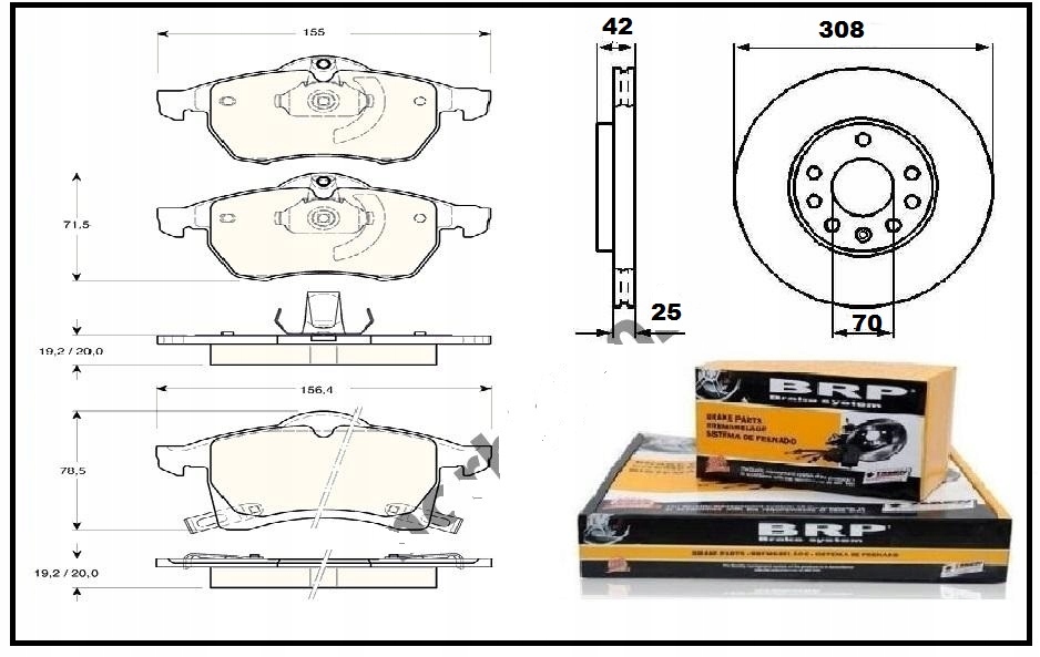Tarcze Hamulcowe Klocki PRZÓD Opel Astra H Zafira B (koła 5-śrub) - 308mm. Numer katalogowy części ZES-BD62191309