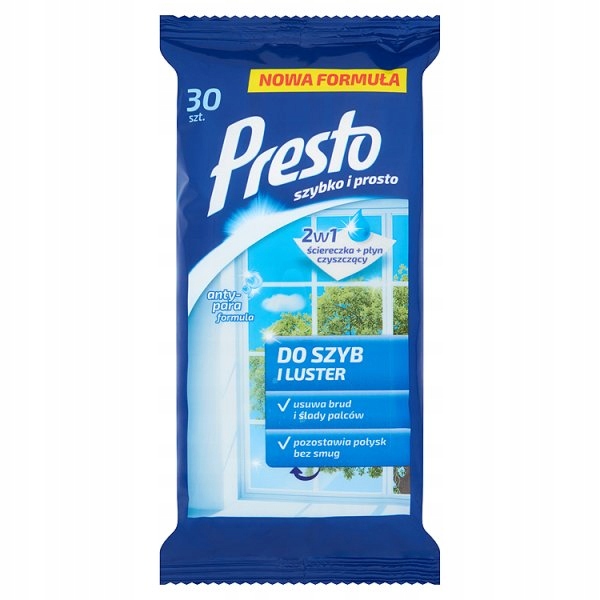 

Ścierka Nasączona Presto Do Szyb I Luster