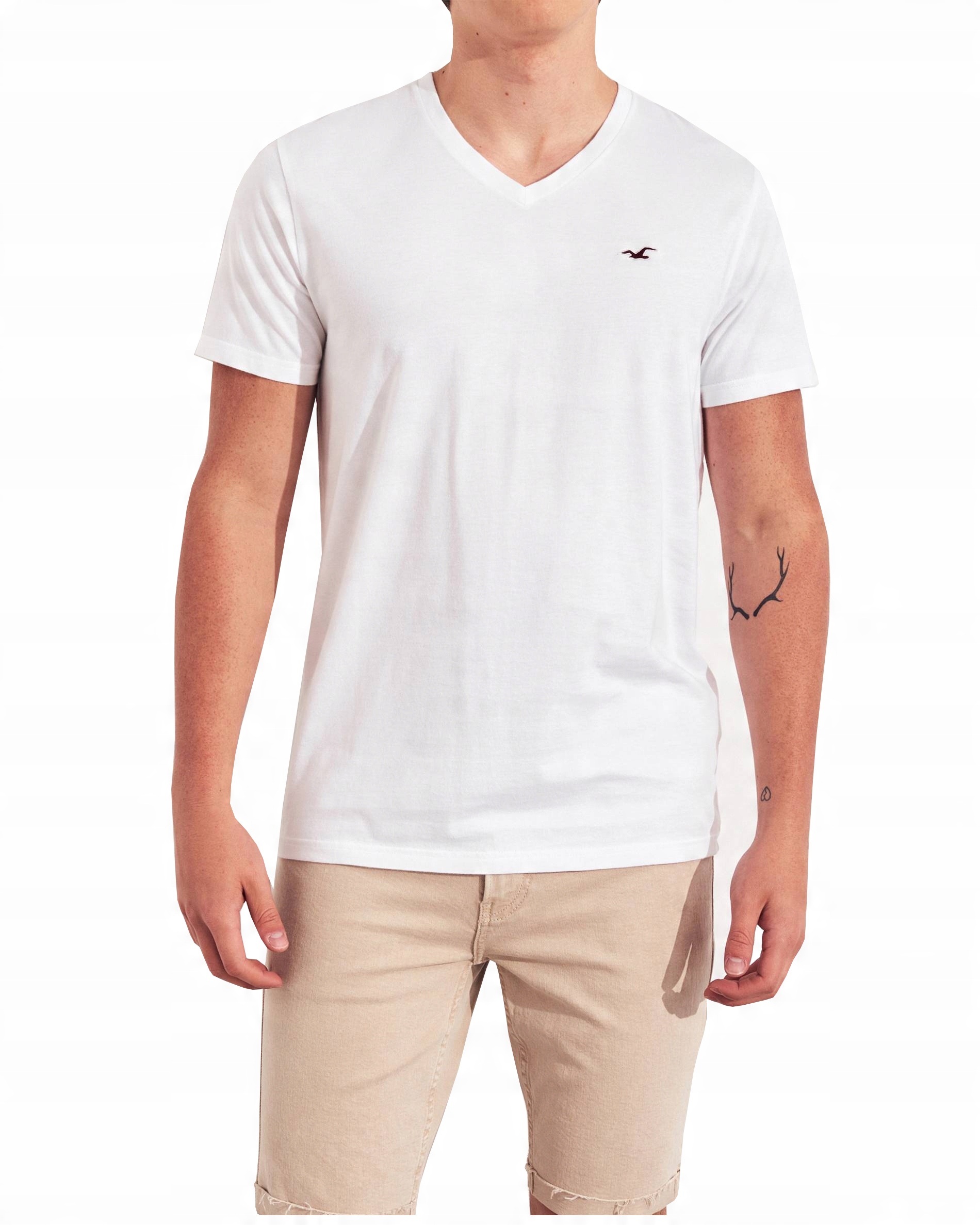 

Hollister California Biały Tshirt Serek _ L