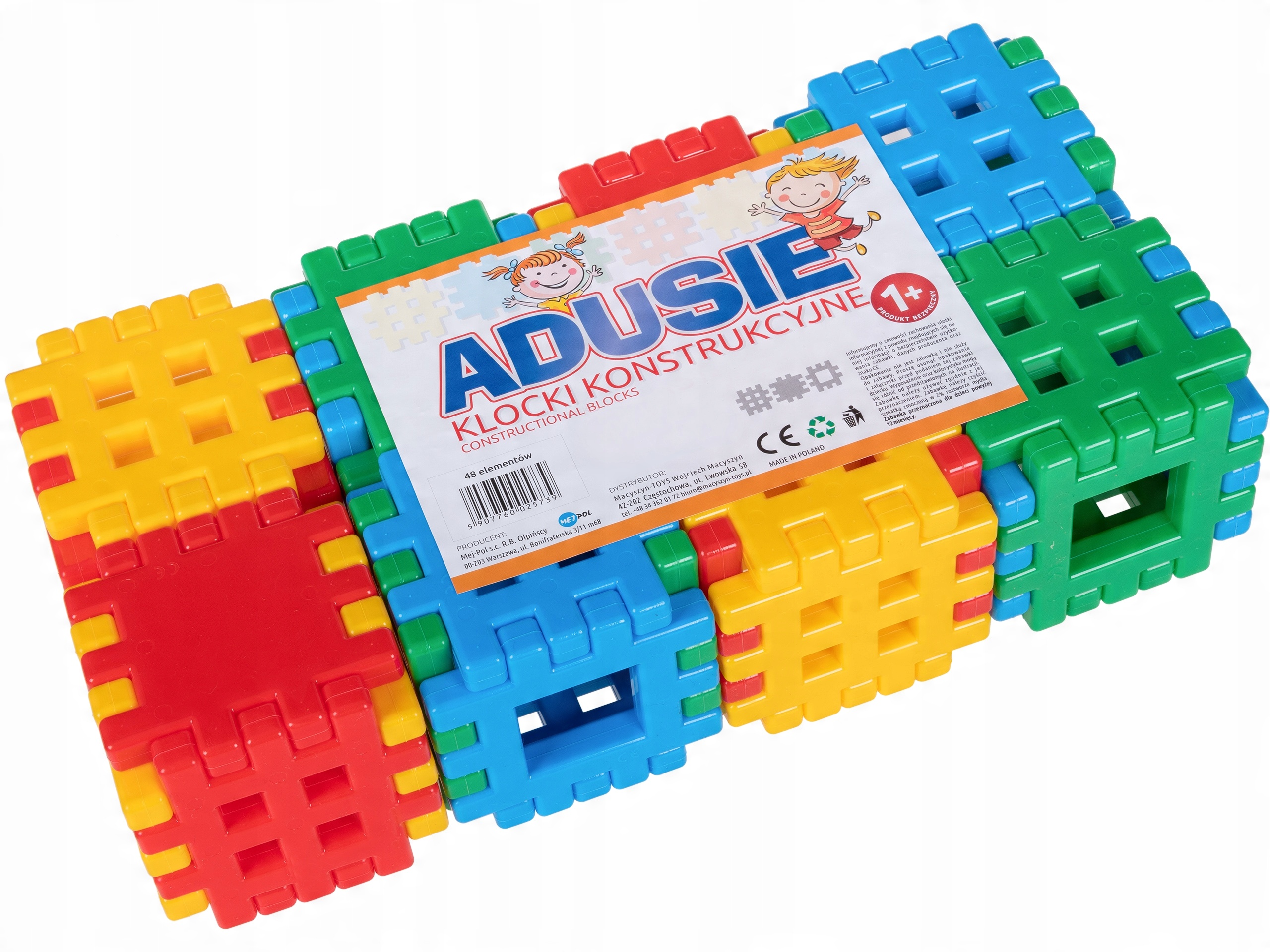 

Klocki Wafle konstrukcyjne Adusie 48 el. kratka
