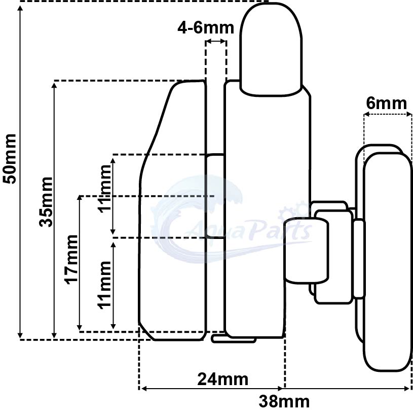 ROLKA DOLNA do kabiny SAVANA KOŁO 25mm ROL-15 Typ rolka