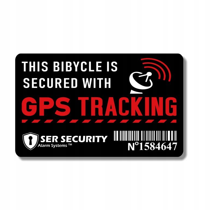 Naklejka ostrzegawcza GPS TRACKING ALARM MTB DA39