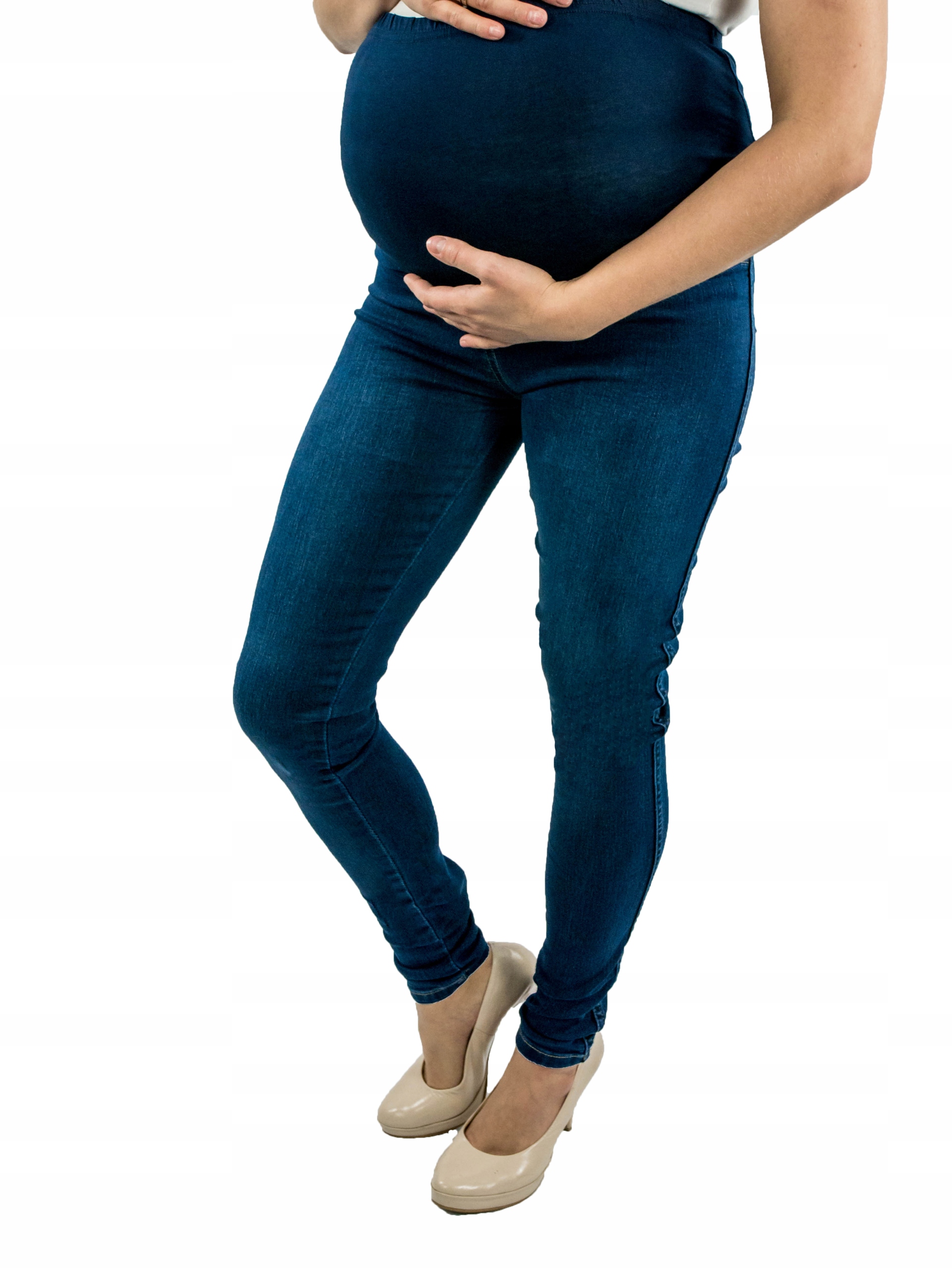 SPODNIE CIĄŻOWE JEANS RURKI M GRANATOWE Rozmiar 38