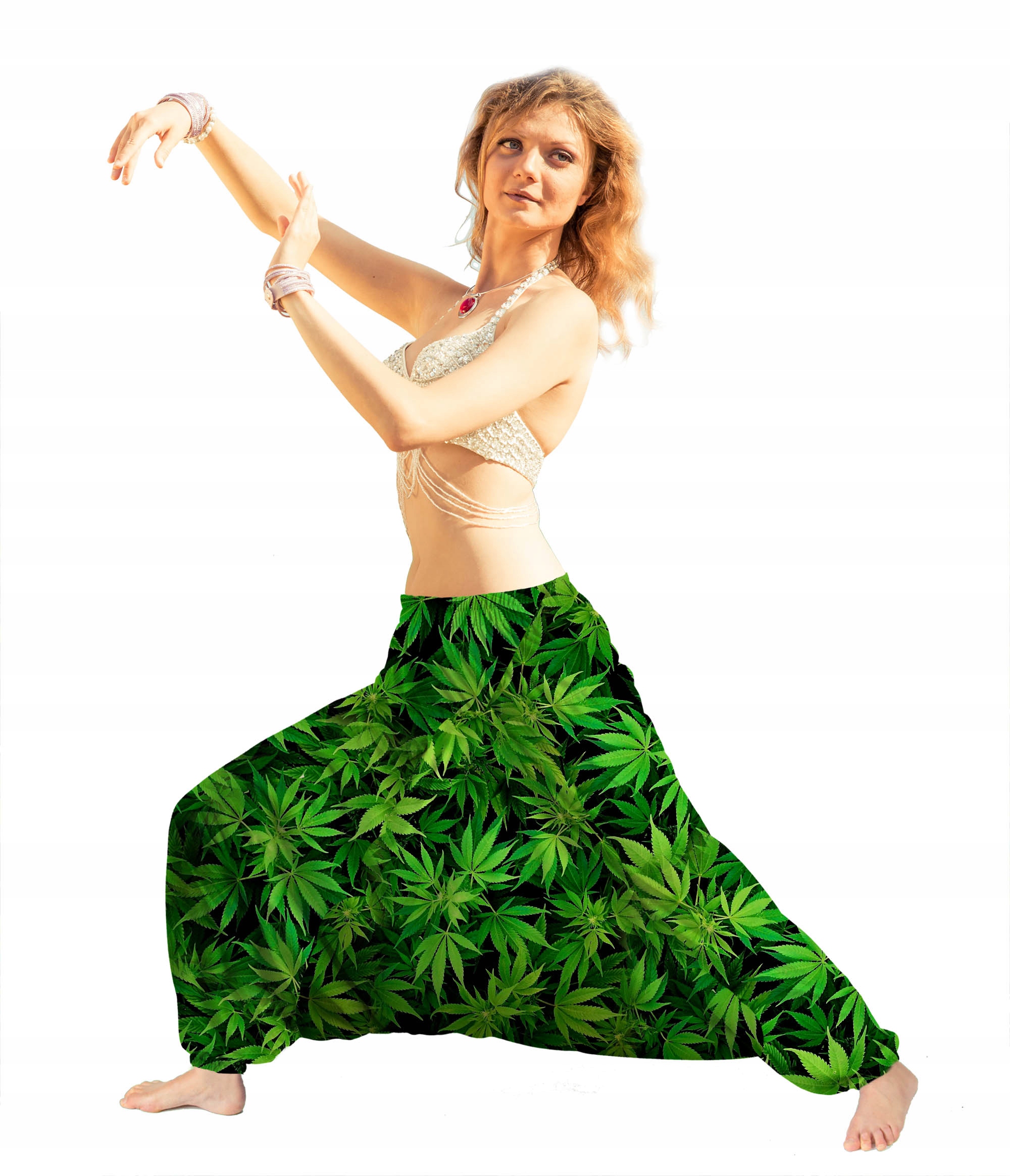

Szarawary Zielona Trawka Alladynki Yoga Pumpy