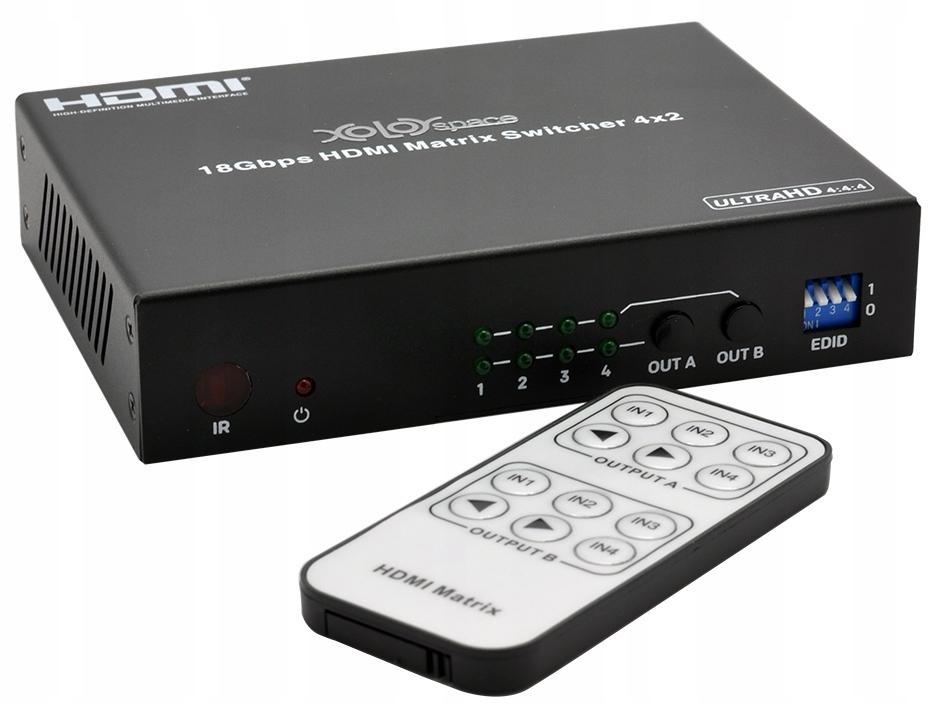 

Matrix Switch Splitter Hdmi 4x2 4K Hdr Skaler 1080