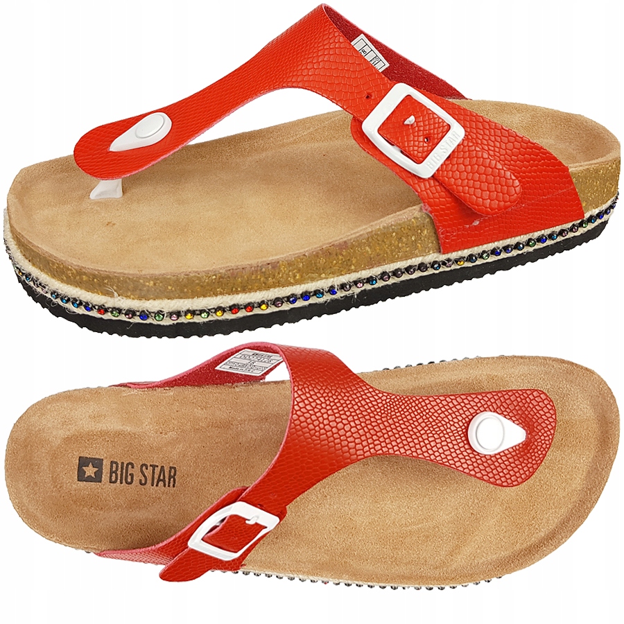 

Klapki Big Star damskie japonki czerwone DD274128