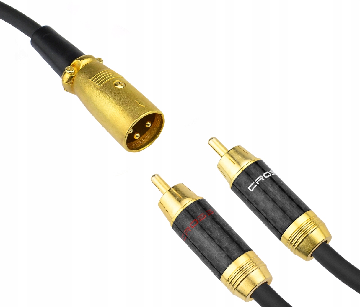 Kabel przewód XLR męski - 2RCA cinch Klotz 1m