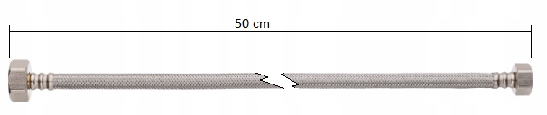 WĘŻYK 50CM DO WODY W OPLOCIE STALOWYM 1/2 x 3/4'' Długość 50 cm