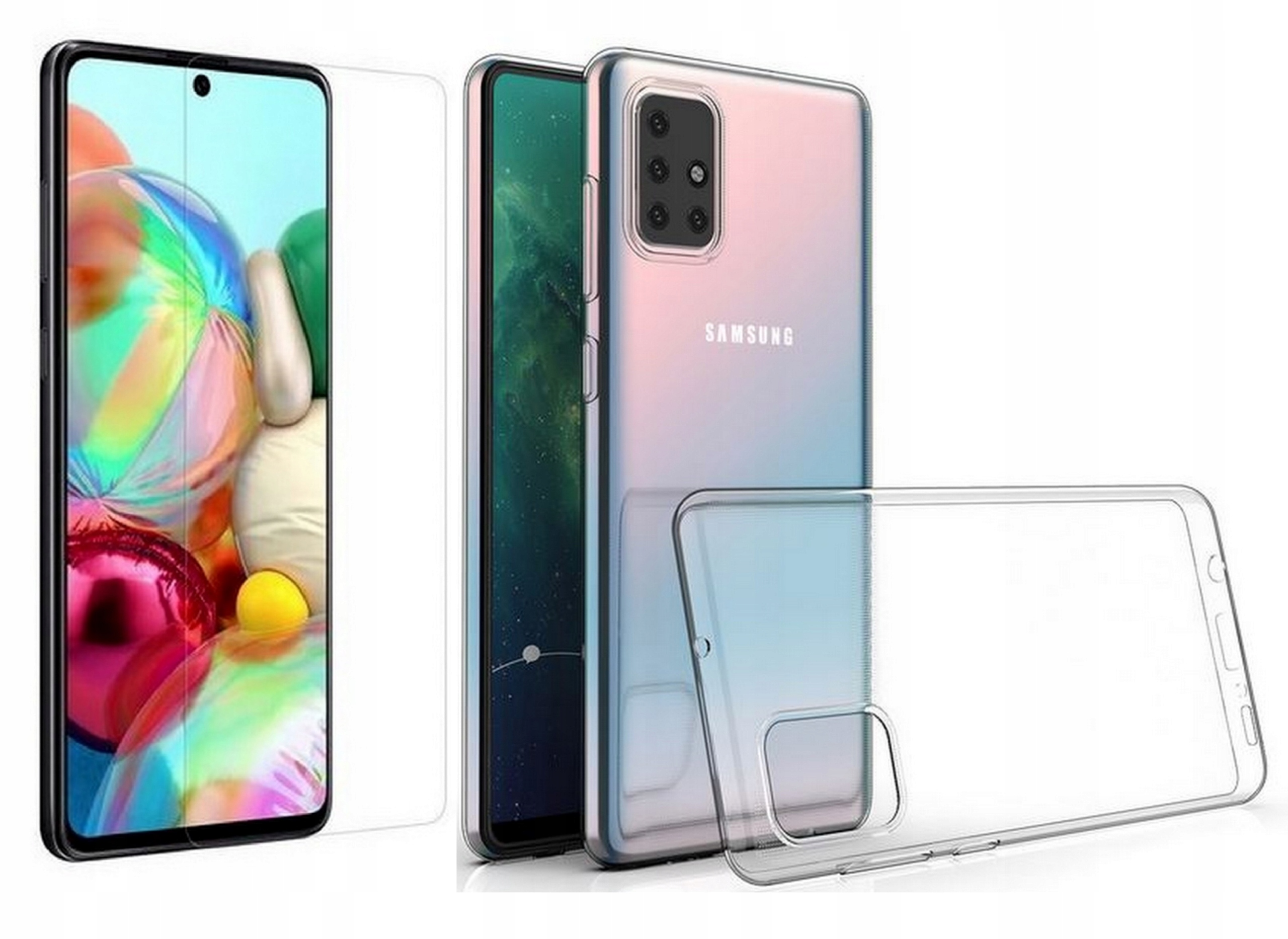 

Etui Silikonowe Clear do Samsung Galaxy A51 +szkło
