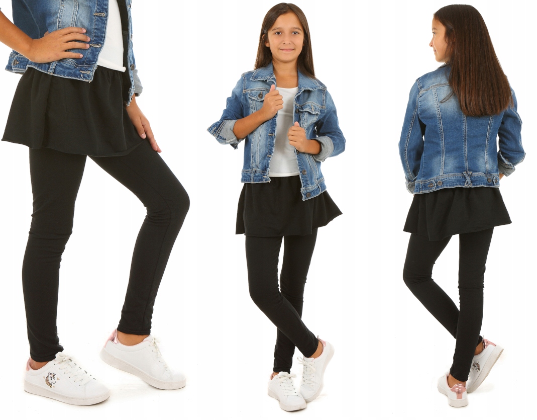 

Leginsy Ze Spódniczką, falbanka 152 Czarny