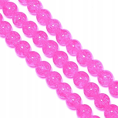 Koraliki szklane Crackle 8mm 50sztuk J.róż H335
