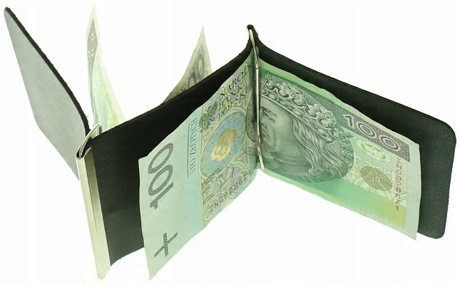 

Mała skórzana banknotówka podwójna skóra naturalna