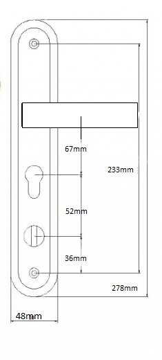 KLAMKA DO DRZWI CHIŃSKICH NA WKŁADKĘ XLD LEWA Marka inna
