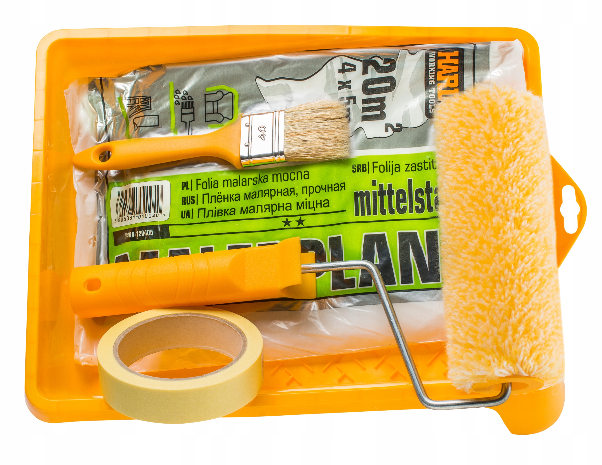 ZESTAW MALARSKI DO MALOWANIA PĘDZEL KUWETA WAŁEK