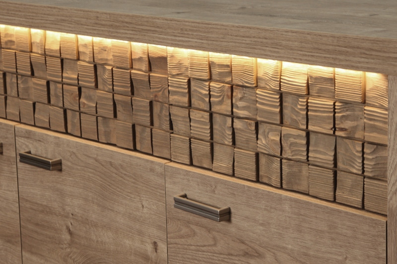 Witryna kredens wąski szklany z półkami NATURAL N4 Liczba szuflad 1