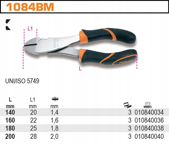 SZCZYPCE TNACE BOCZNE WZMOCNIONE 160MM BETA 1084BM Mark Beta