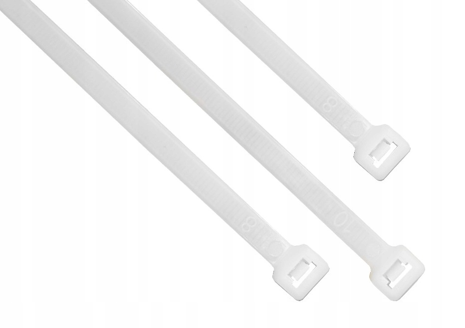 MOCNE OPASKI ZACISKOWE KABLOWE TRYTKI BIAŁE TAŚMA 4,8x200 100 SZT Marka Adelid