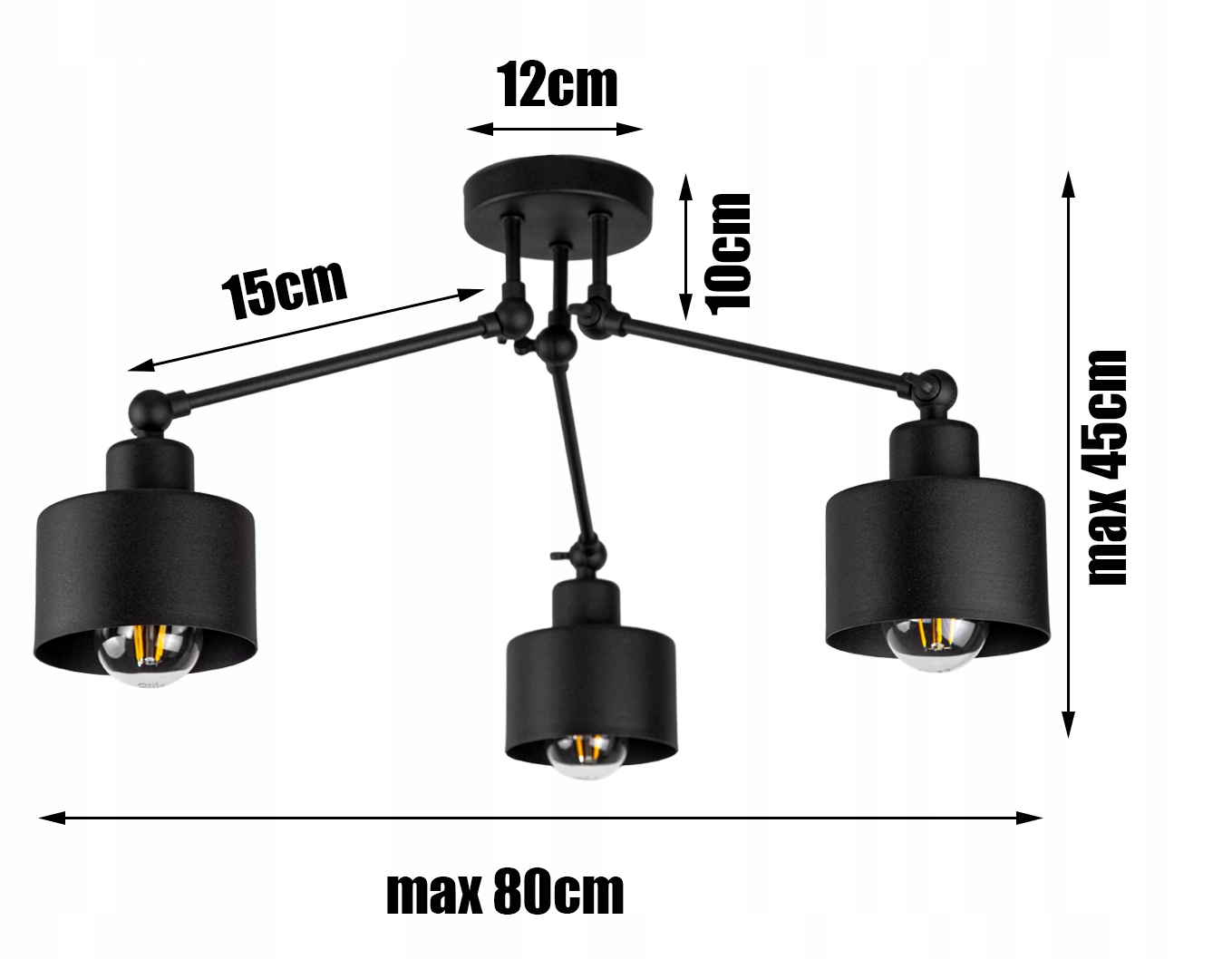 LAMPA SUFITOWA PLAFON ŻYRANDOL LOFT EDISON LED Rodzaj gwintu E27