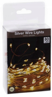 

Lampki na baterie 80LED, drucik białe CIEPŁE__D8