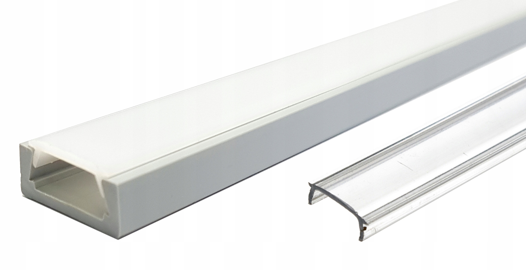 PROFIL PCV SZARY NAWIERZCHNIOWY do LED 1m +KLOSZ