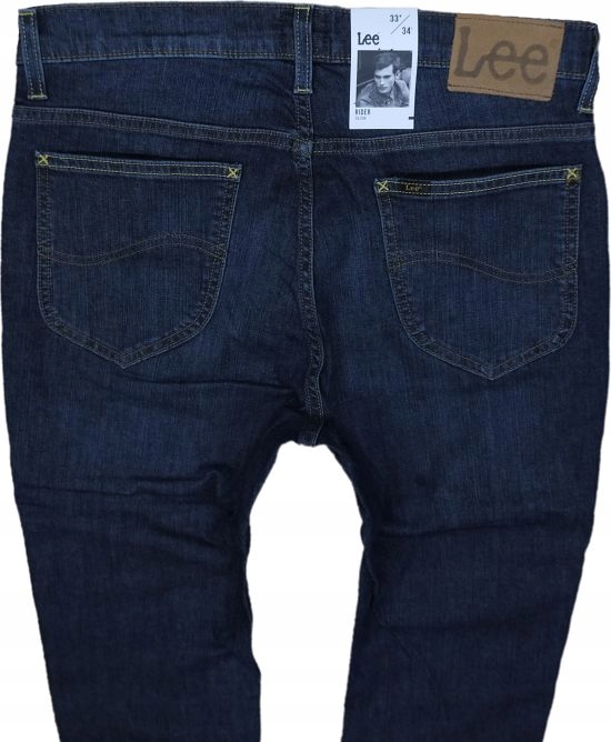 LEE RIDER jeansy regular slim DARK WASH W40 L34 Odcień granatowy