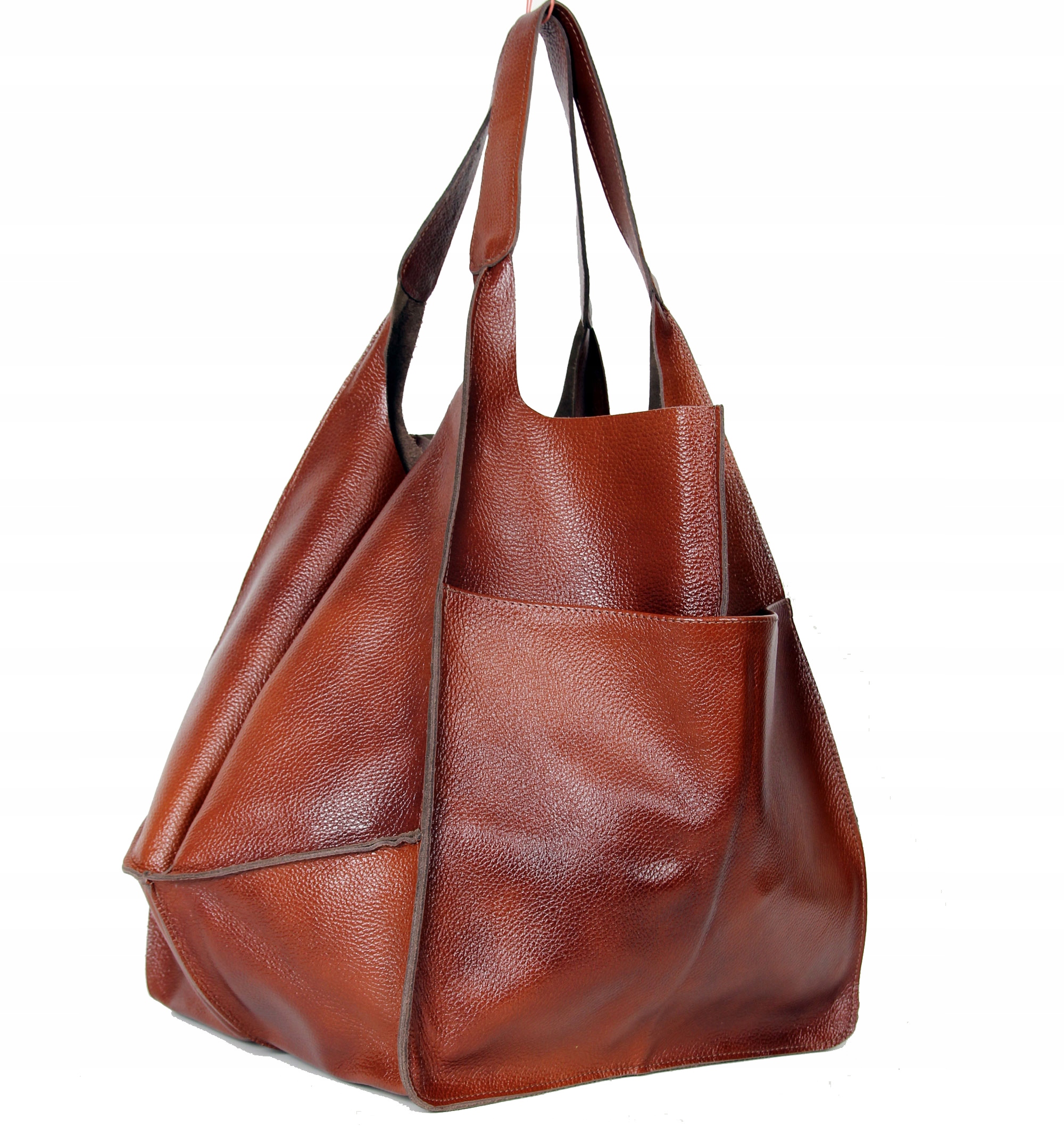 DUŻA TOREBKA WOREK NA RAMIĘ ZE SKÓRY NATURALNEJ Płeć kobieta