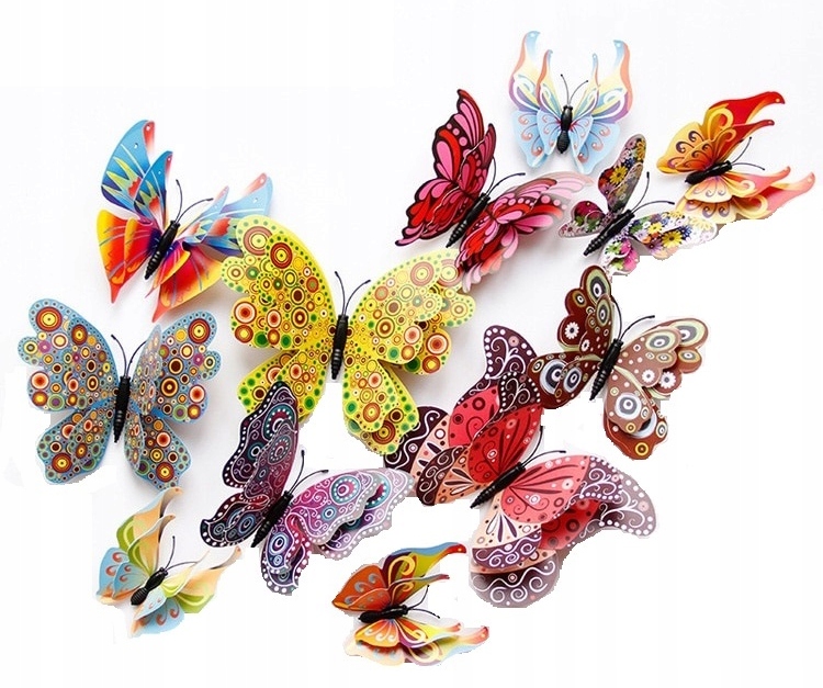 

Naklejki na ścianę 3D Motyle Motylki styl China