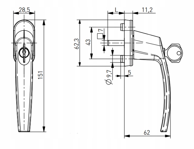 KLAMKA Z ZAMKIEM BLOKADA OKNA OKIEN OKIENNA GOLD Rodzaj blokady klamka na klucz