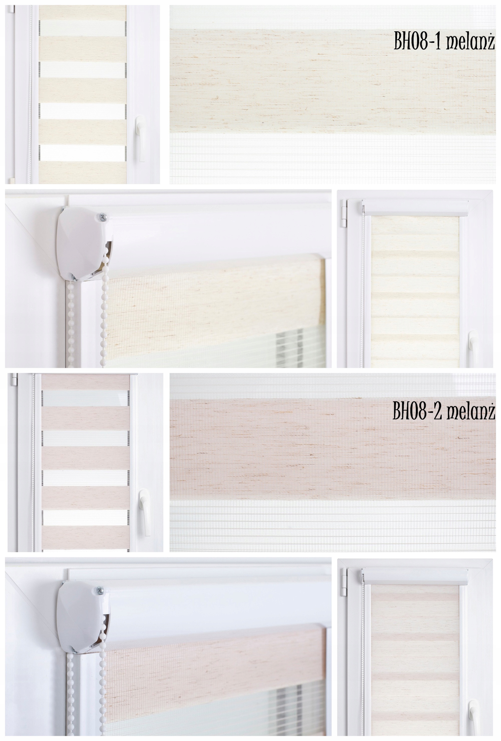 Roleta Gładka Dzień Noc W Kasecie PCV Balkonowa Szerokość produktu 1 cm