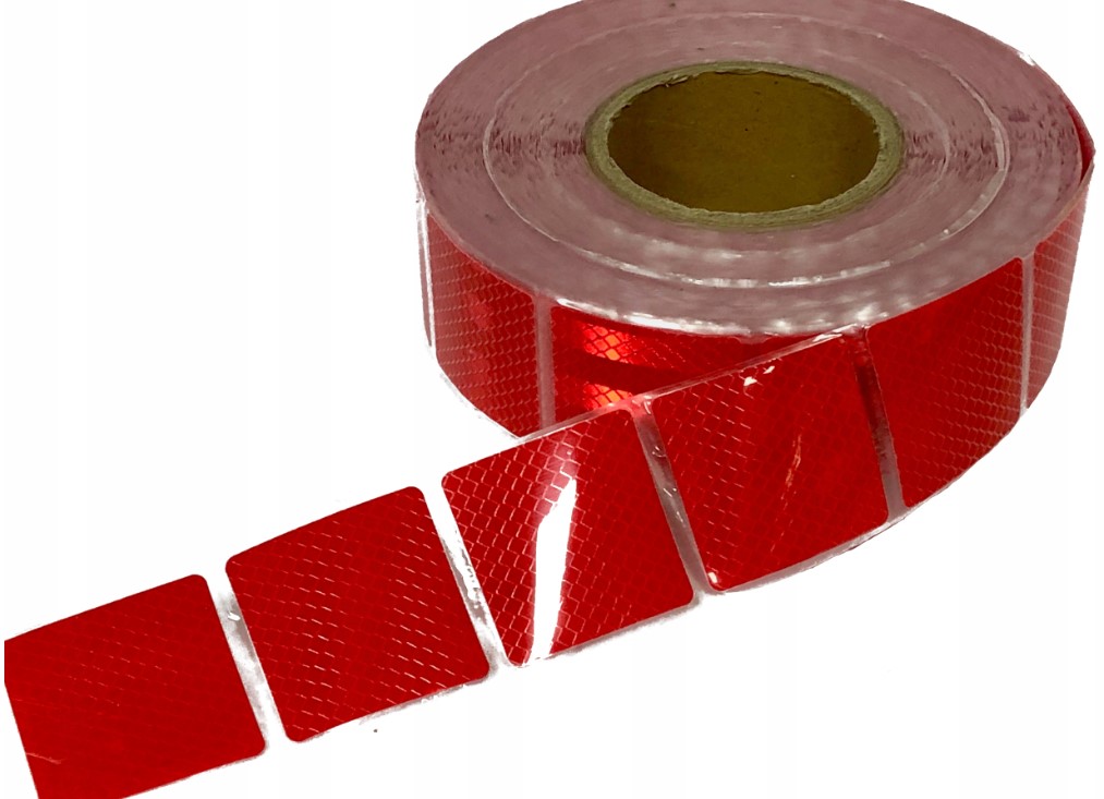 

1M Taśma Odblaskowa Samoprzyle Segmentach Czerwona