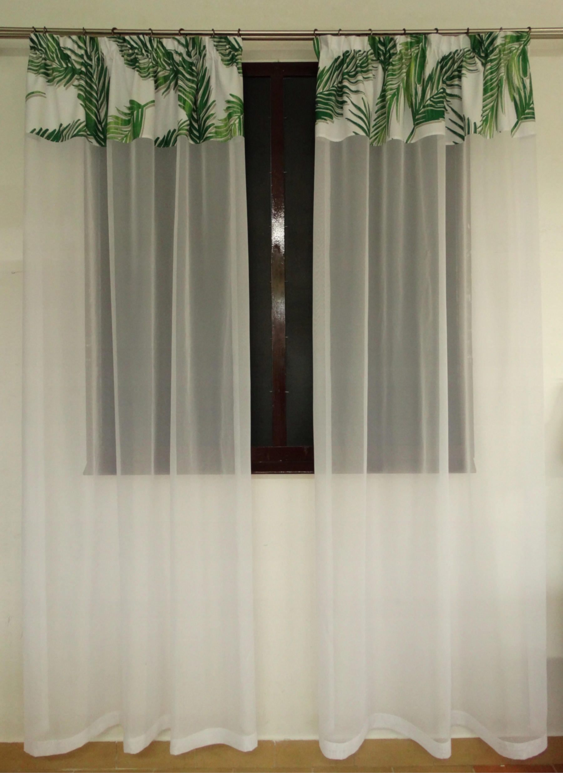 Mg 2KS Záclony Záclony voál tkanina Palmy Nové