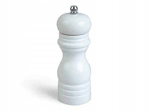 DREWNIANY MŁYNEK DO PIEPRZU SOLI biały