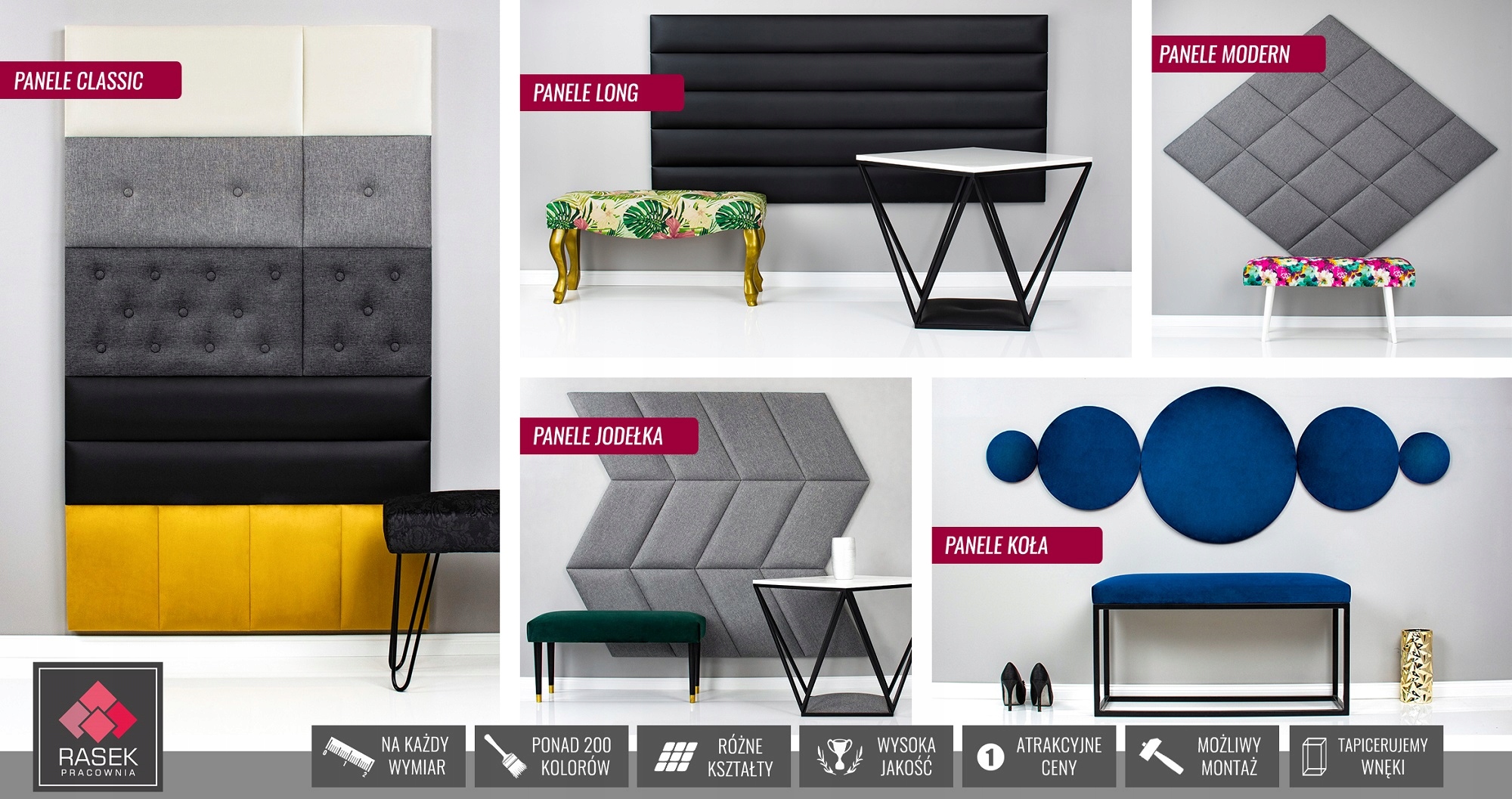 PANELE TAPICEROWANE CLASSIC - 60 x 30 Producent rasek.pl