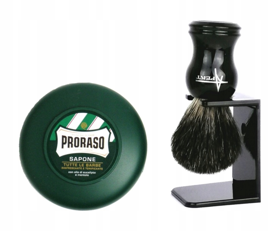 

Pędzel do golenia borsuk 100 % stojak mydło