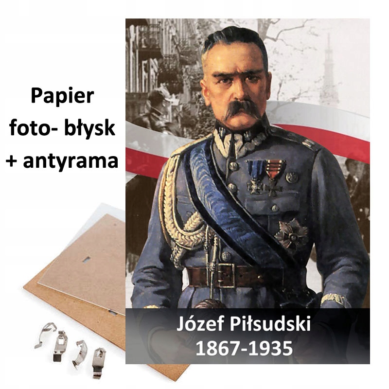 PORTRET ZDJĘCIE JÓZEF PIŁSUDSKI ANTYRAMA OBRAZ A3