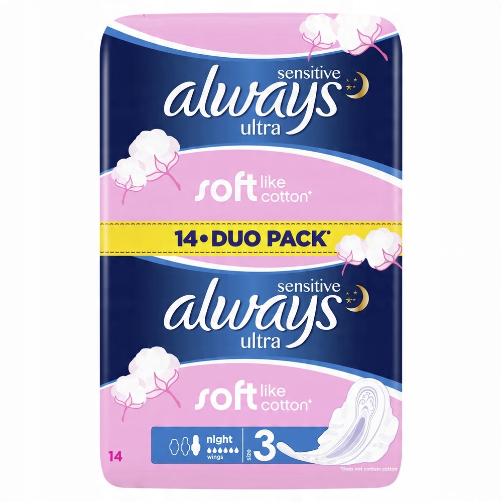 

Always Ultra Sensitive Night Podpaski 14 Sztuk