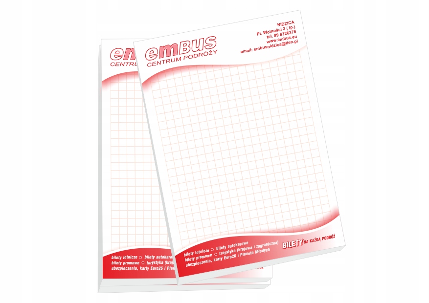 Bloczki / Notesy A6 reklamowe / 160 szt. + PROJEKT dane firmy logo 1 kolor