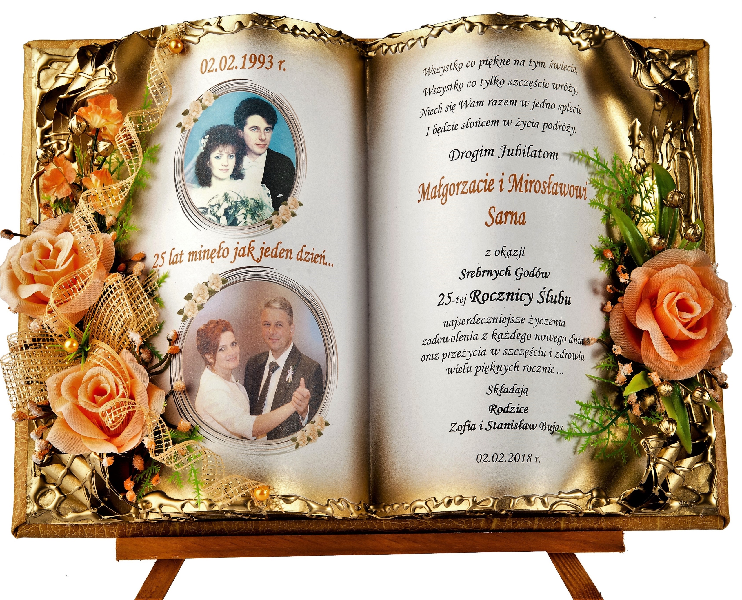 Pamiątka Ślubu Księga Prezent na 40 50 Rocznice Jubileusz Rękodzieło Wzory