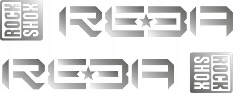 REBA ROCK SHOX srebrna naklejka Amortyzator 135-3C